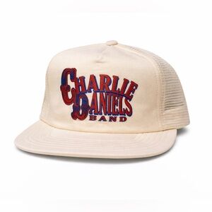 VTG Unisex Charlie Daniels Band Trucker Hat White Adjustable Mesh Made in USA​​